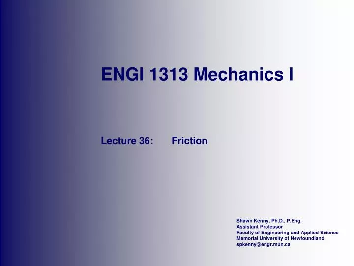 engi 1313 mechanics i
