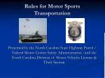 Comprehensive Motor Sports Transportation Rules in North Carolina - slide 1