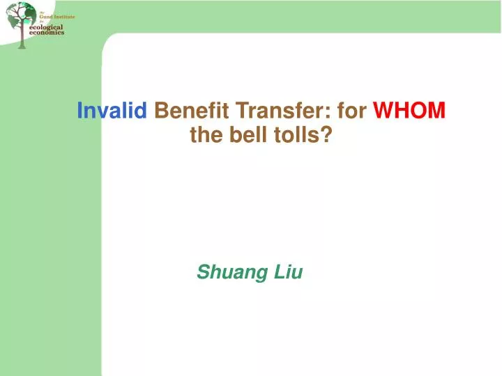 invalid benefit transfer for whom the bell tolls