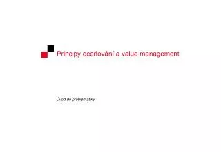 Principy oceňování a value management