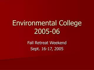 Environmental College 2005-06