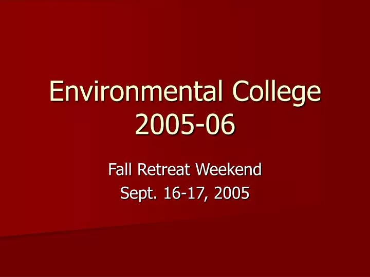 environmental college 2005 06