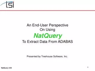 An End-User Perspective On Using NatQuery To Extract Data From ADABAS