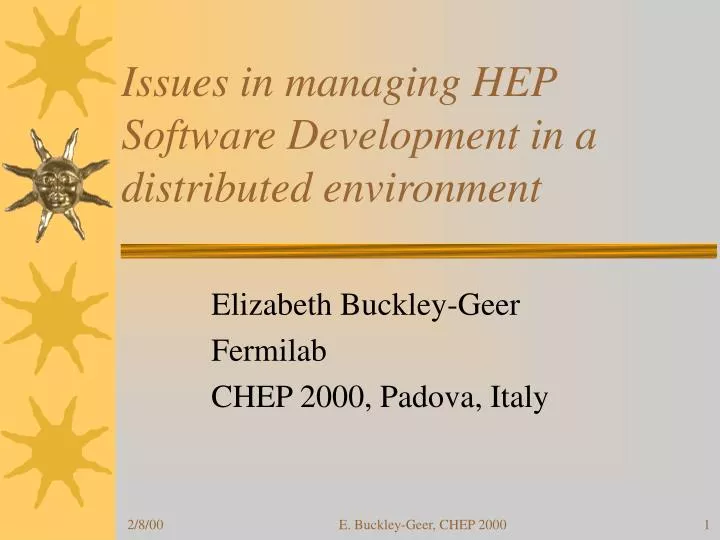 issues in managing hep software development in a distributed environment