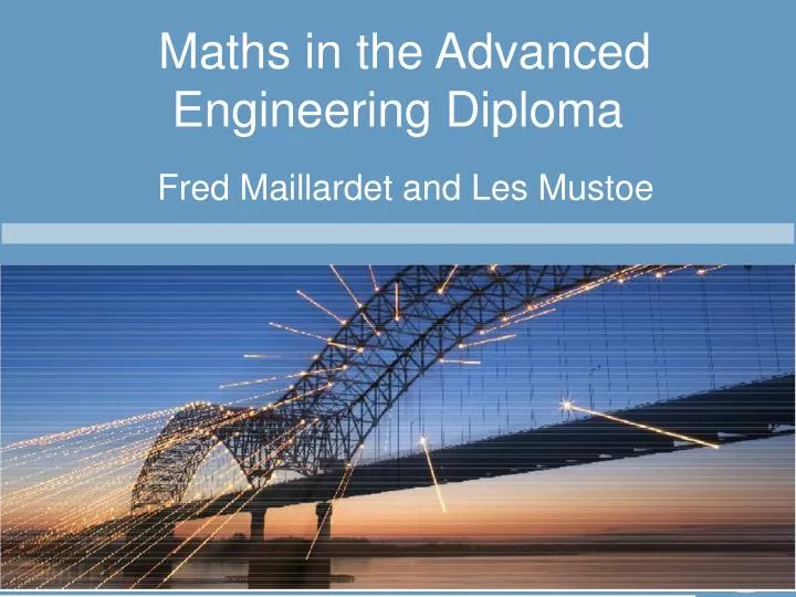 maths in the advanced engineering diploma