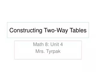 Constructing Two-Way Tables