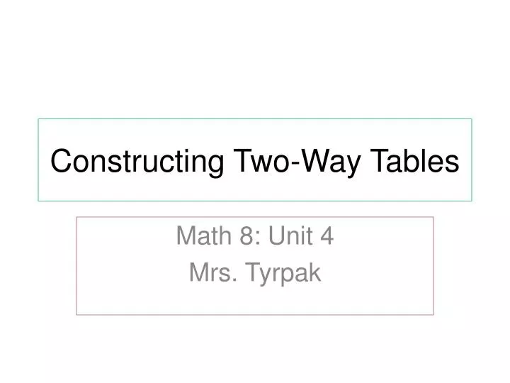 constructing two way tables