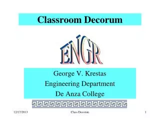Classroom Decorum