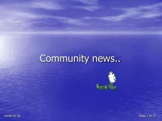 Community news..