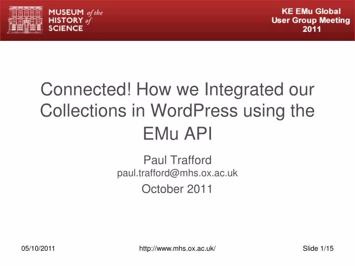 connected how we integrated our collections in wordpress using the emu api