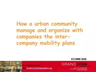 How a urban community manage and organize with companies the inter-company mobility plans