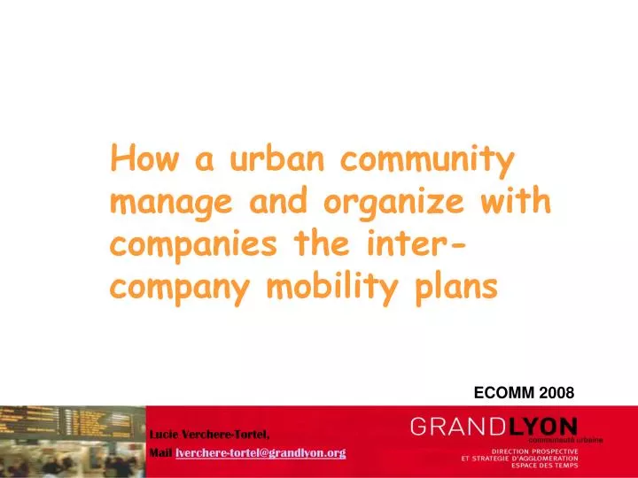 how a urban community manage and organize with companies the inter company mobility plans