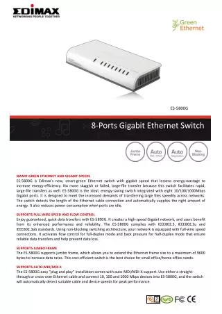8-Ports Gigabit Ethernet Switch