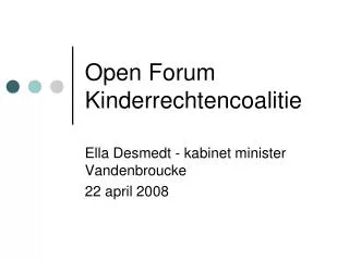 Open Forum Kinderrechtencoalitie