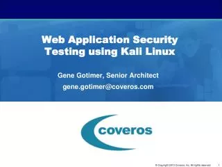 Web Application Security Testing using Kali Linux