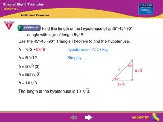 The length of the hypotenuse is 10 3.