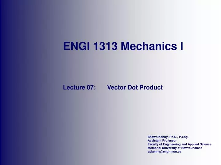engi 1313 mechanics i