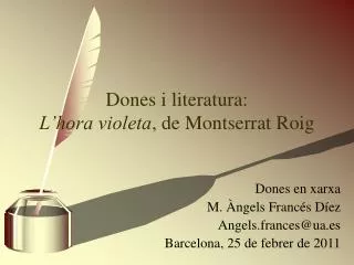 Dones i literatura: L’hora violeta , de Montserrat Roig