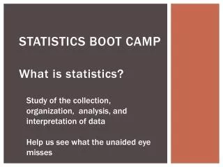Statistics Boot Camp