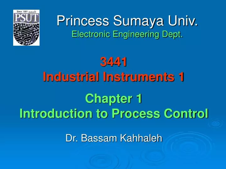 3441 industrial instruments 1 chapter 1 introduction to process control