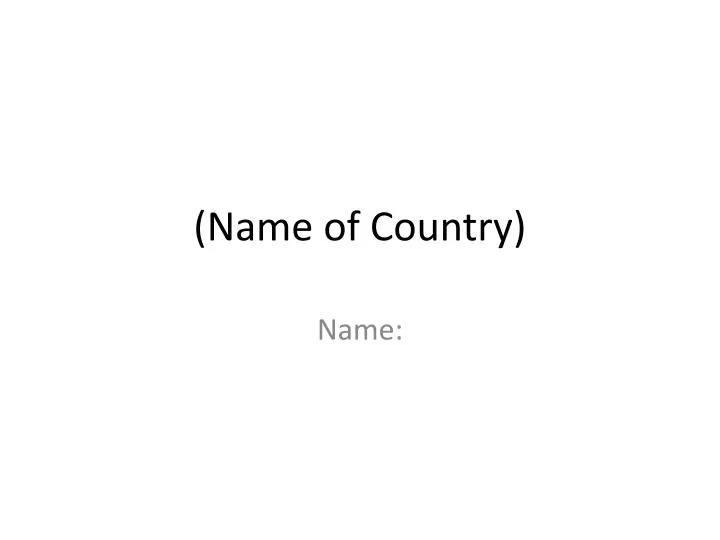 name of country
