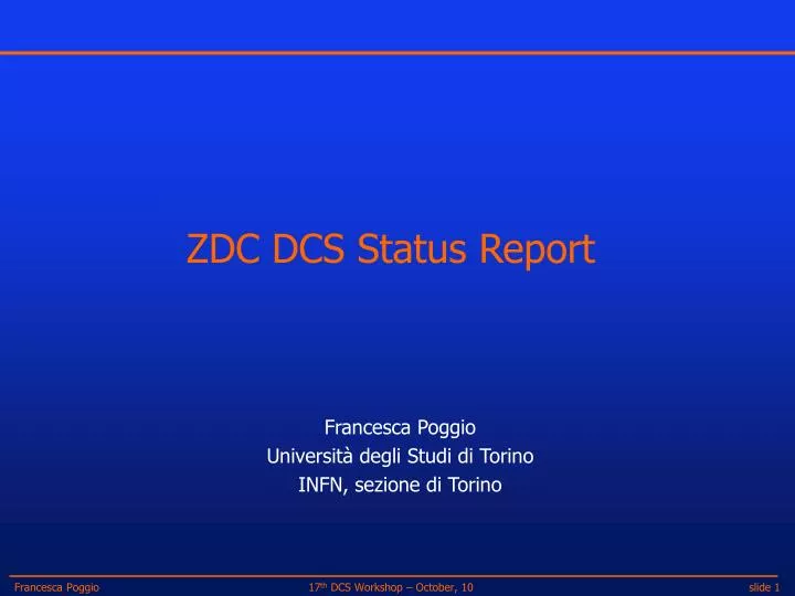 zdc dcs status report