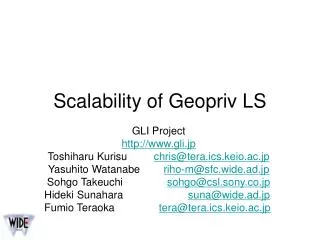 Scalability of Geopriv LS