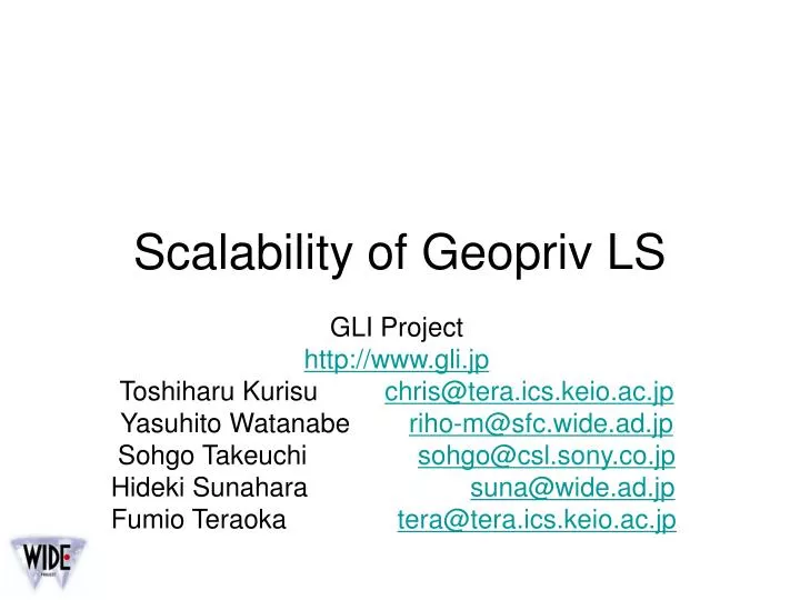 scalability of geopriv ls