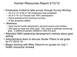 Human Resources Report 2/15/12