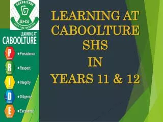 LEARNING AT CABOOLTURE SHS IN YEARS 11 &amp; 12