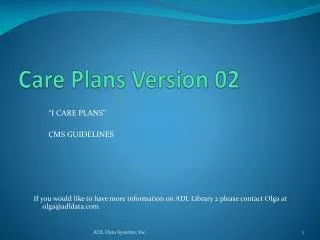 Care Plans Version 02