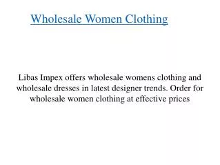 PPT - Women Daily wear Summer Clothing PowerPoint Presentation, free ...