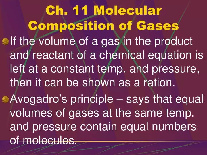 ch 11 molecular composition of gases