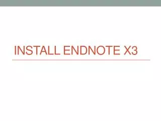 Install EndNote X3