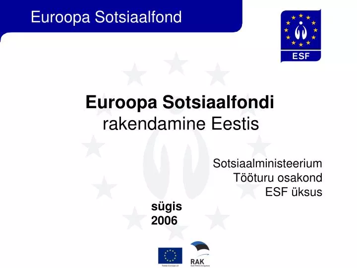 euroopa sotsiaalfondi rakendamine eestis