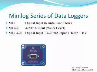 Minilog Series of Data Loggers