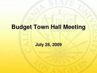 Budget Town Hall Meeting