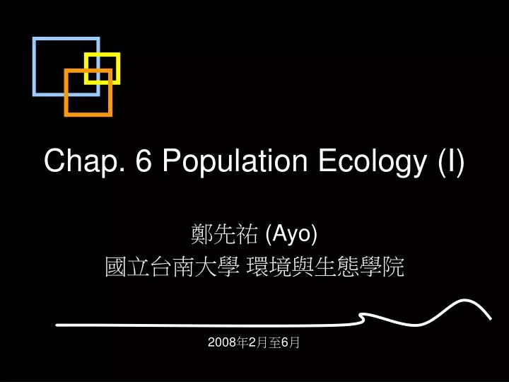 chap 6 population ecology i