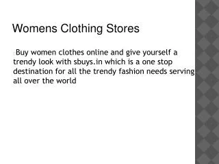 Womens Clothing Stores