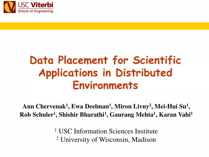 data placement for scientific applications in distributed environments