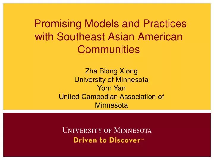 promising models and practices with southeast asian american communities
