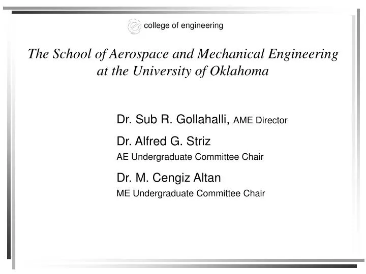 the school of aerospace and mechanical engineering at the university of oklahoma