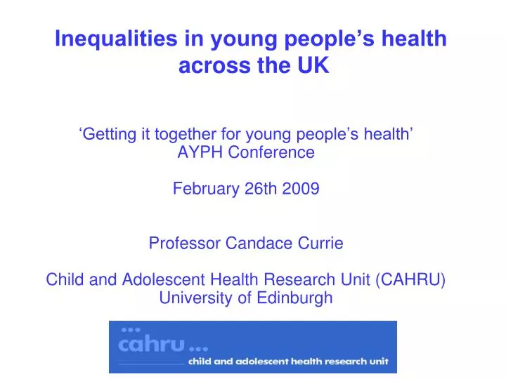 inequalities in young people s health across the uk