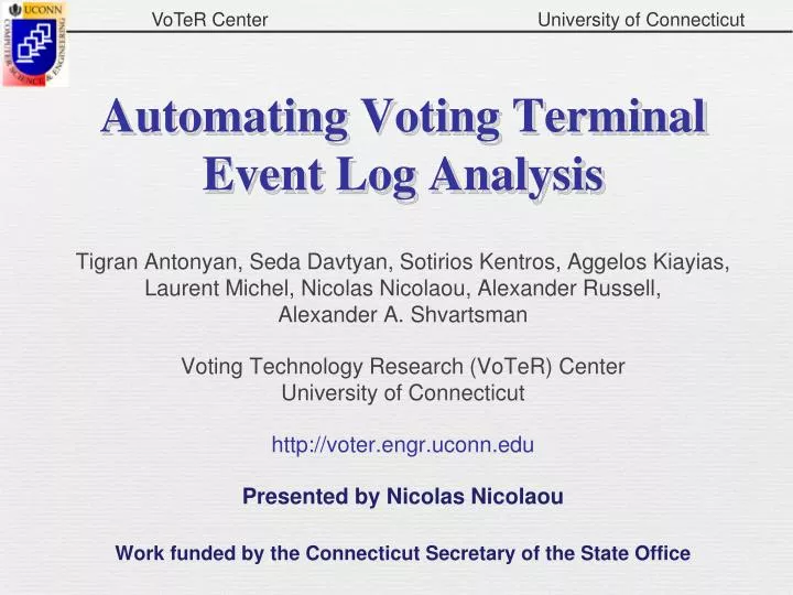 automating voting terminal event log analysis