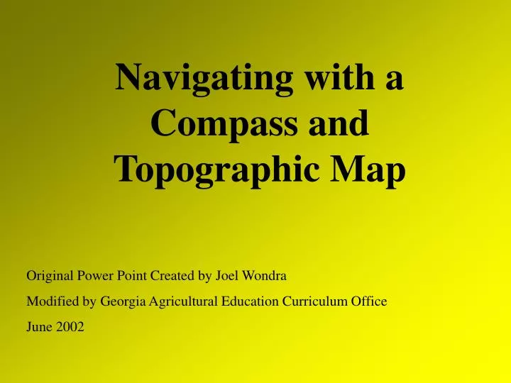 navigating with a compass and topographic map