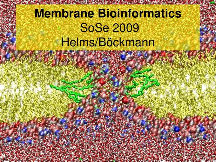 membrane bioinformatics sose 2009 helms b ckmann
