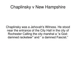 Chaplinsky v New Hampshire