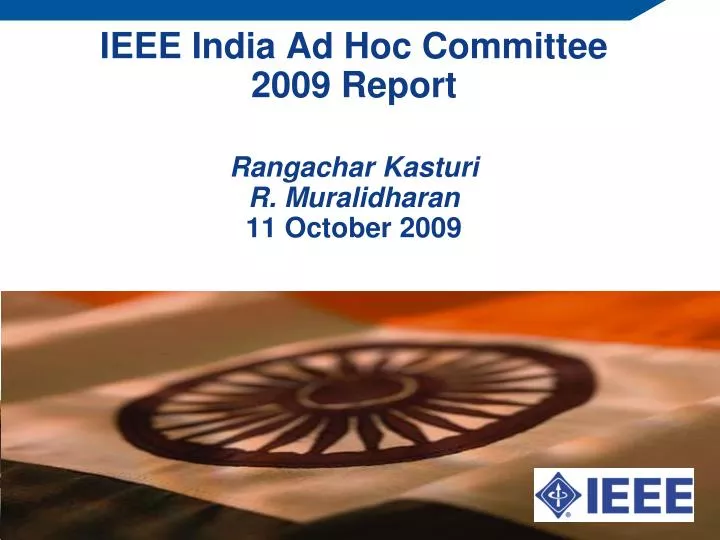 ieee india ad hoc committee 2009 report rangachar kasturi r muralidharan 11 october 2009