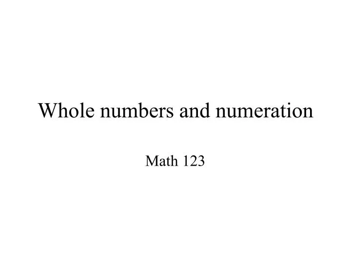 whole numbers and numeration