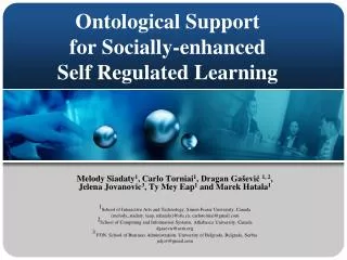 Ontological Support for Socially-enhanced Self Regulated Learning